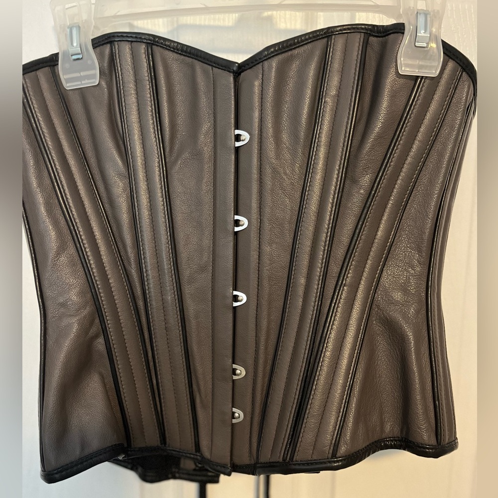 Women’s Steel Boned Corset, Grey, Mint